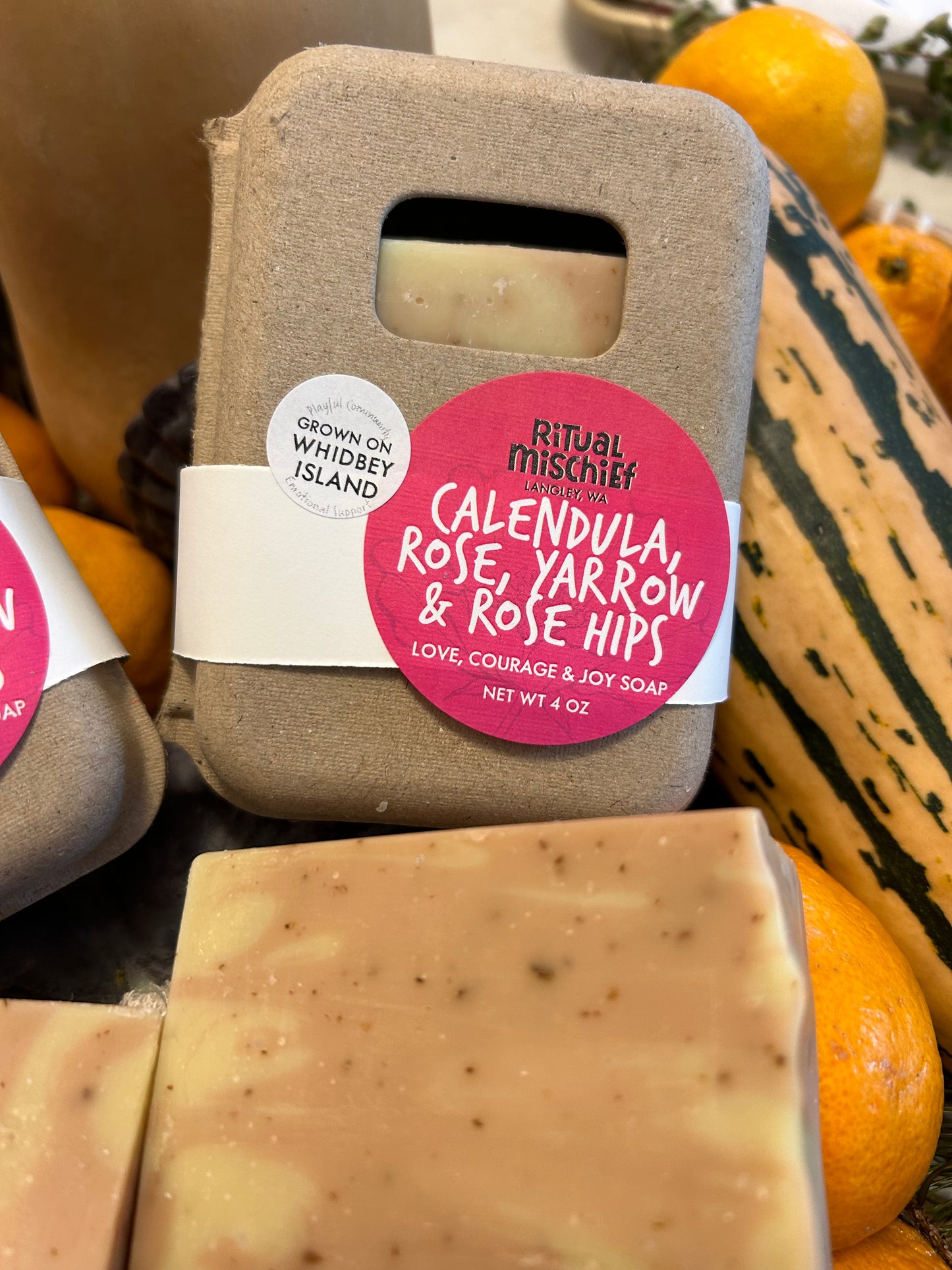 Calendula, Rose, Yarrow, & Rose Hip soap