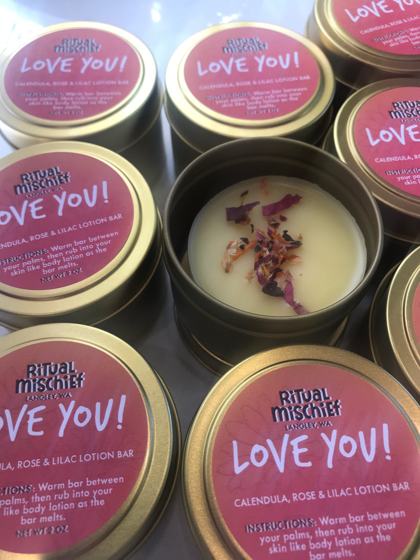 Love You lotion bar (calendula, lilac, wild rose)