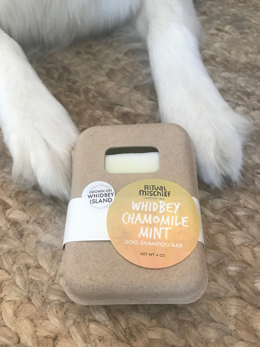 Whidbey Chamomile Mint dog shampoo bar
