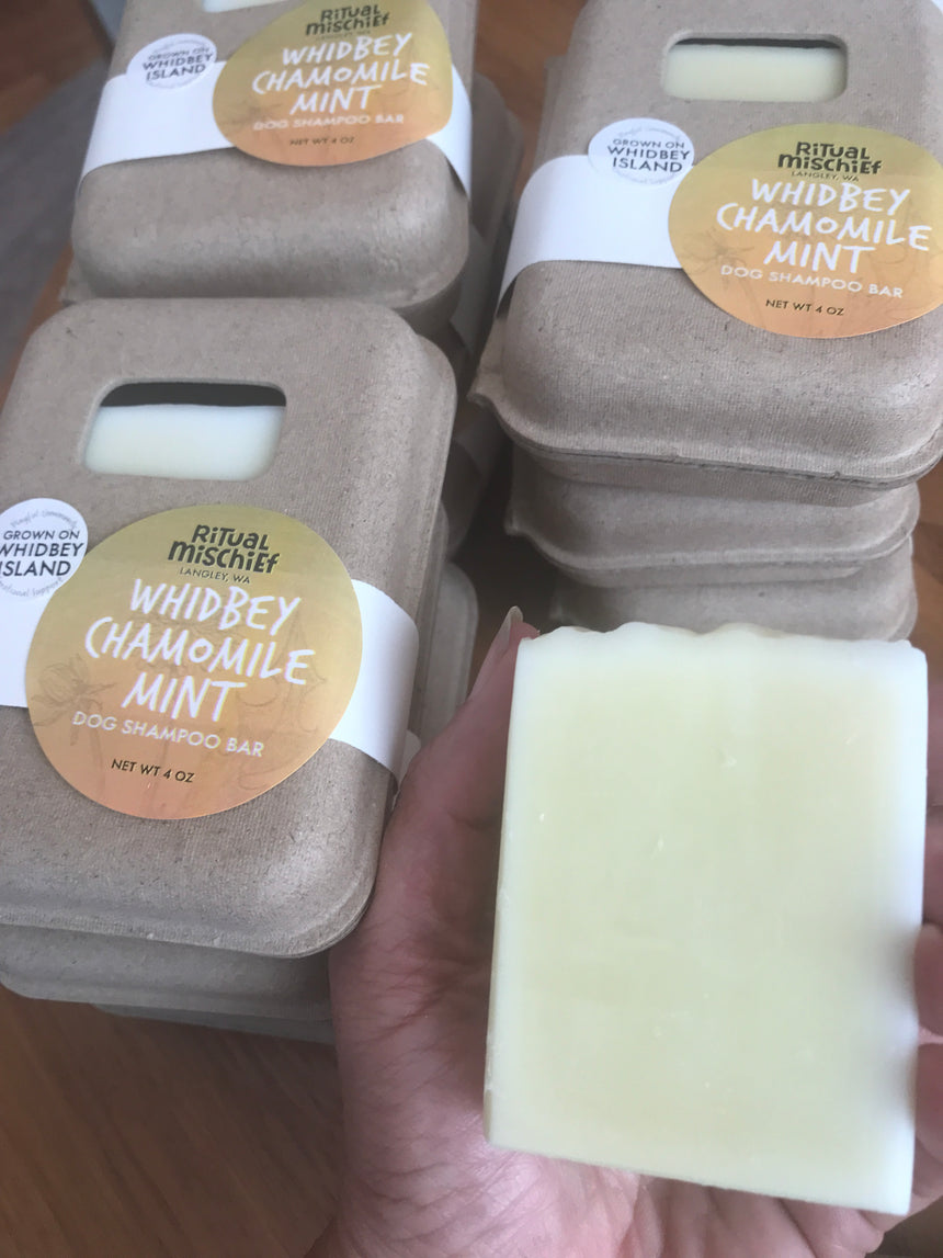 Whidbey Chamomile Mint dog shampoo bar